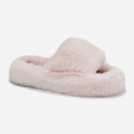Inna Fur Bright -Begging Slippers para mujeres beige 4
