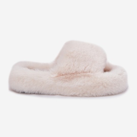 Inna Fur Bright -Begging Slippers para mujeres beige 7