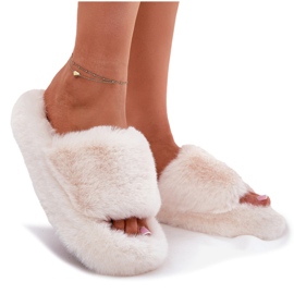 Inna Fur Bright -Begging Slippers para mujeres beige 8