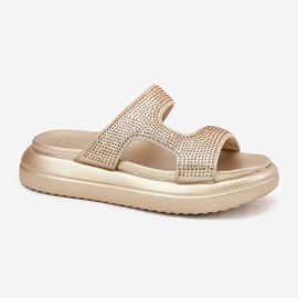 Inna Chanclas de mujeres decoradas en la plataforma de oro dorado 7