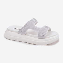 Inna Chanclas de mujeres decoradas en la plataforma blanca blanco 4