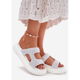 Inna Chanclas de mujeres decoradas en la plataforma blanca blanco 6