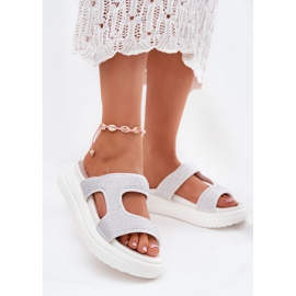 Inna Chanclas de mujeres decoradas en la plataforma blanca blanco 7