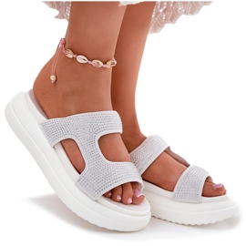 Inna Chanclas de mujeres decoradas en la plataforma blanca blanco 9
