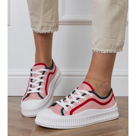 Zapatillas de zapatillas para mujeres rosadas en la plataforma rosado 2