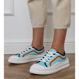 Deportivas plataforma mujer azules 1