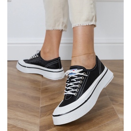 Deportivas plataforma mujer negras negro 3