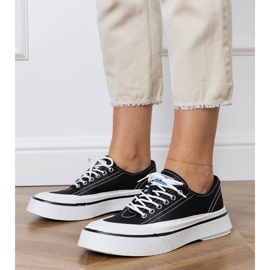 Deportivas plataforma mujer negras negro 4
