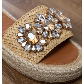 Apartrilles beige con cristales dorados 5
