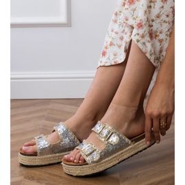 Silver Glitter Espadrilles con hebillas plata 2