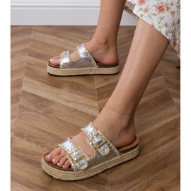 Silver Glitter Espadrilles con hebillas plata 4
