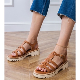 Sandalias marrones con hebilla marrón 2