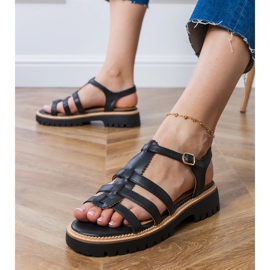 Sandalias de gladiadores negros con hebilla 2