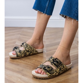 Aletas de crochet negro con abrazaderas en rayas 1