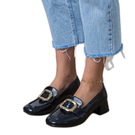 Zapatos de bajo cañón de mujeres negras con una decoración dorada negro 1 Zapatos de bajo cañón de mujeres negras con una decoración dorada negro 1