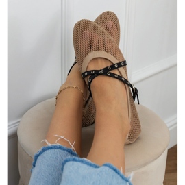 Ballerinas de malla marrón con una hebilla decorativa 6