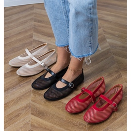 Ballerinas de malla negra con una hebilla negro 4