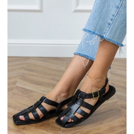 Sandalias negras Gladiador construido negro 3