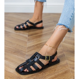Sandalias negras Gladiador construido negro 2