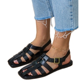 Sandalias negras Gladiador construido negro 4
