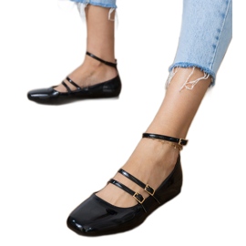 Bailarinas negras barnizadas con hebillas negro 2
