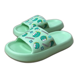 Chanclas verdes para niños con impresión 2