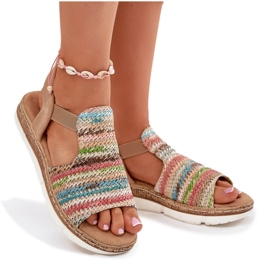 EVento Sandalias para mujeres con una trenza multicolor 3
