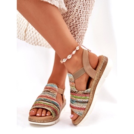 EVento Sandalias para mujeres con una trenza multicolor 1