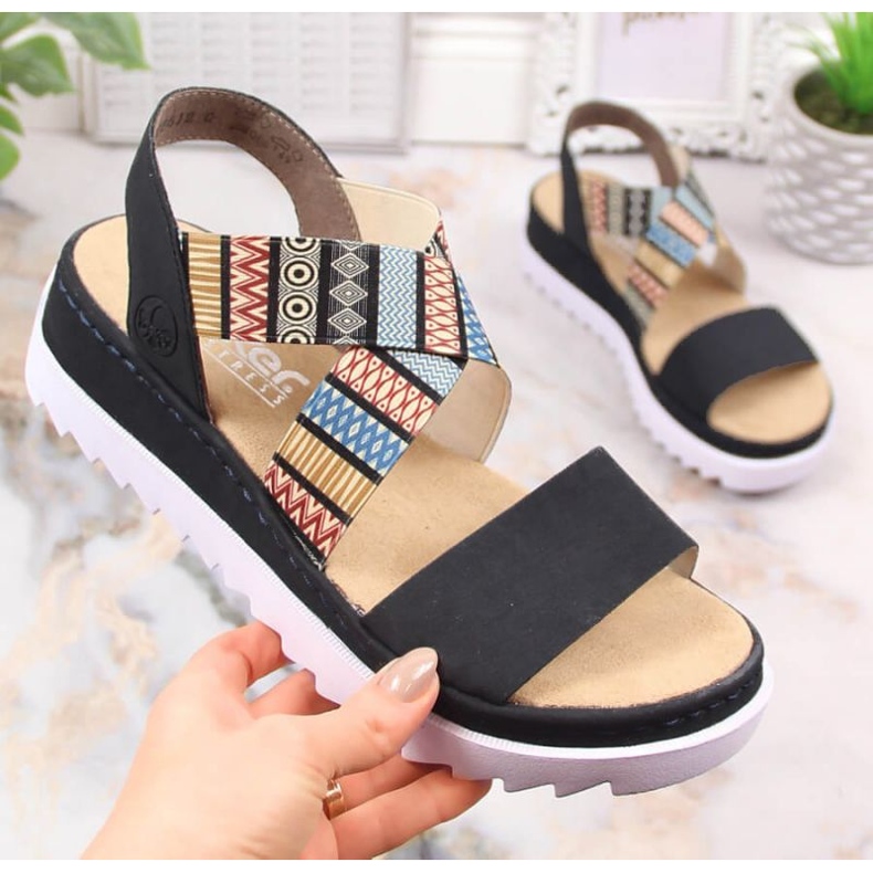 Sandalias femeninas Rieker V44G8-14 Negro 2 Sandalias femeninas Rieker V44G8-14 Negro 2