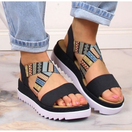 Sandalias femeninas Rieker V44G8-14 Negro 6