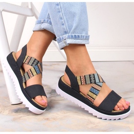 Sandalias femeninas Rieker V44G8-14 Negro 7