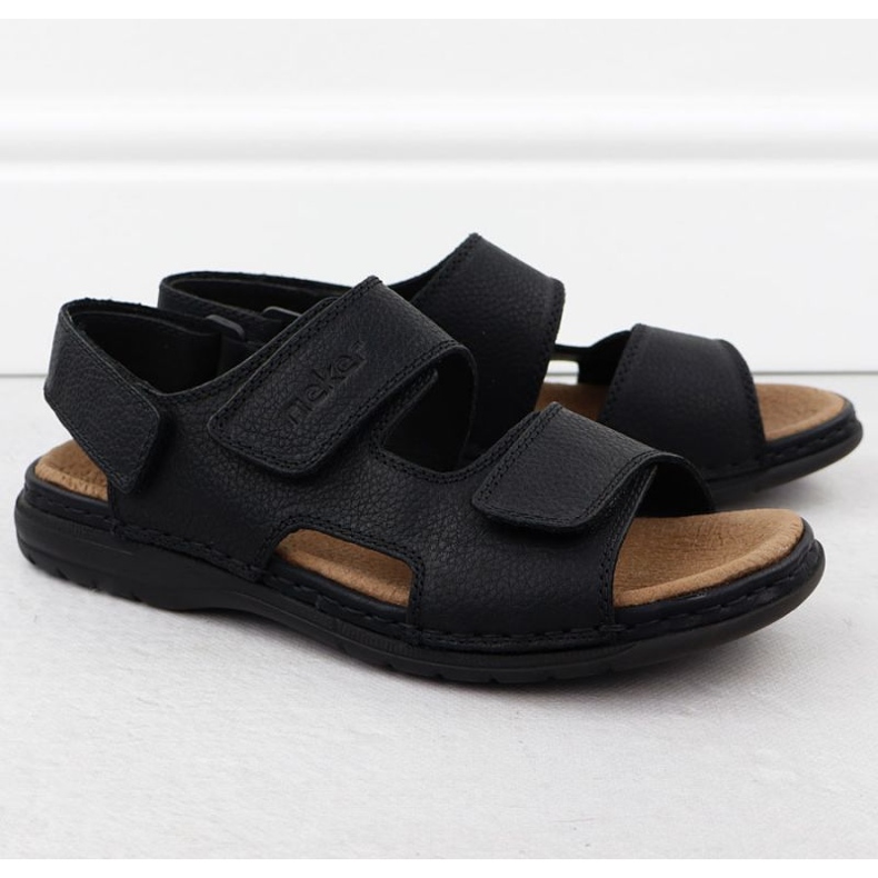 Sandalias masculinas Rieker 25558-01 Negro 1
