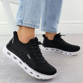 Zapatos deportivos femeninos rieker m6066-01 negro 5