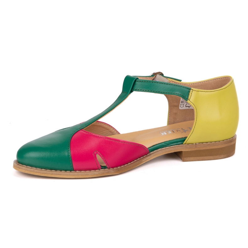 Olivier Sandalias de cuero para mujeres 4240/35 Ziel/Roz/Zol verde 1