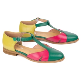 Olivier Sandalias de cuero para mujeres 4240/35 Ziel/Roz/Zol verde 2