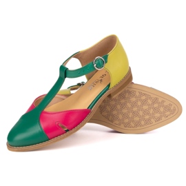 Olivier Sandalias de cuero para mujeres 4240/35 Ziel/Roz/Zol verde 3