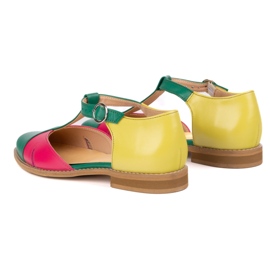Olivier Sandalias de cuero para mujeres 4240/35 Ziel/Roz/Zol verde 4