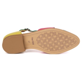 Olivier Sandalias de cuero para mujeres 4240/35 Ziel/Roz/Zol verde 5