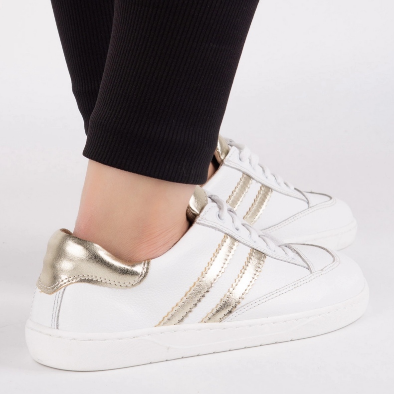 Zapatillas de deporte descalza Kaia Olivier - zapatos de cuero blanco 1