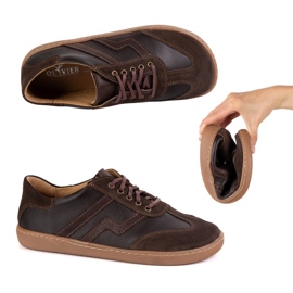 Zapatos de cuero para mujeres descalzos Olivier Eliza Dark Brown marrón 5