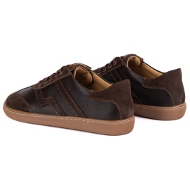 Zapatos de cuero para mujeres descalzos Olivier Eliza Dark Brown marrón 9
