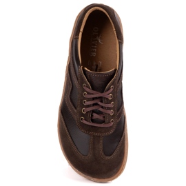 Zapatos de cuero para mujeres descalzos Olivier Eliza Dark Brown marrón 11