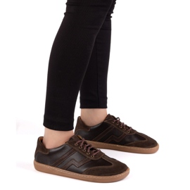 Zapatos de cuero para mujeres descalzos Olivier Eliza Dark Brown marrón 13