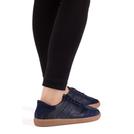 Zapatos de cuero para mujer descalzo Olivier Eliza Navy Blue azul 6