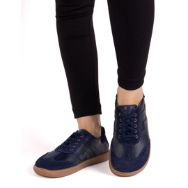 Zapatos de cuero para mujer descalzo Olivier Eliza Navy Blue azul 7