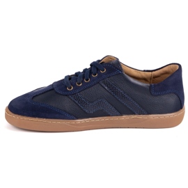 Zapatos de cuero para mujer descalzo Olivier Eliza Navy Blue azul 9