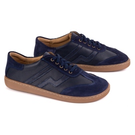 Zapatos de cuero para mujer descalzo Olivier Eliza Navy Blue azul 10