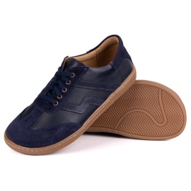 Zapatos de cuero para mujer descalzo Olivier Eliza Navy Blue azul 11
