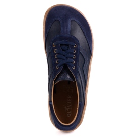 Zapatos de cuero para mujer descalzo Olivier Eliza Navy Blue azul 1 Zapatos de cuero para mujer descalzo Olivier Eliza Navy Blue azul 1