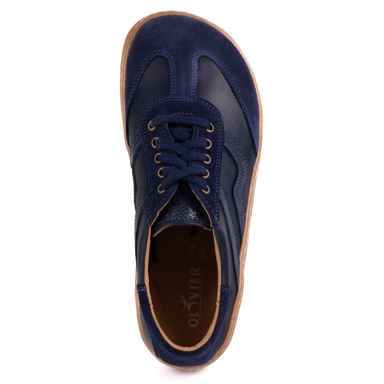 Zapatos de cuero para mujer descalzo Olivier Eliza Navy Blue azul 1 Zapatos de cuero para mujer descalzo Olivier Eliza Navy Blue azul 1